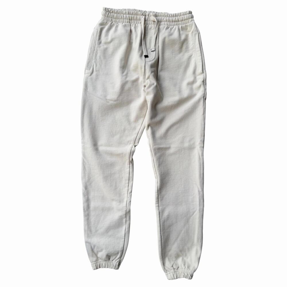 Talentless Heavyweight Cotton Sweatpants Elastic Waistband Drawstring Ivory Med.